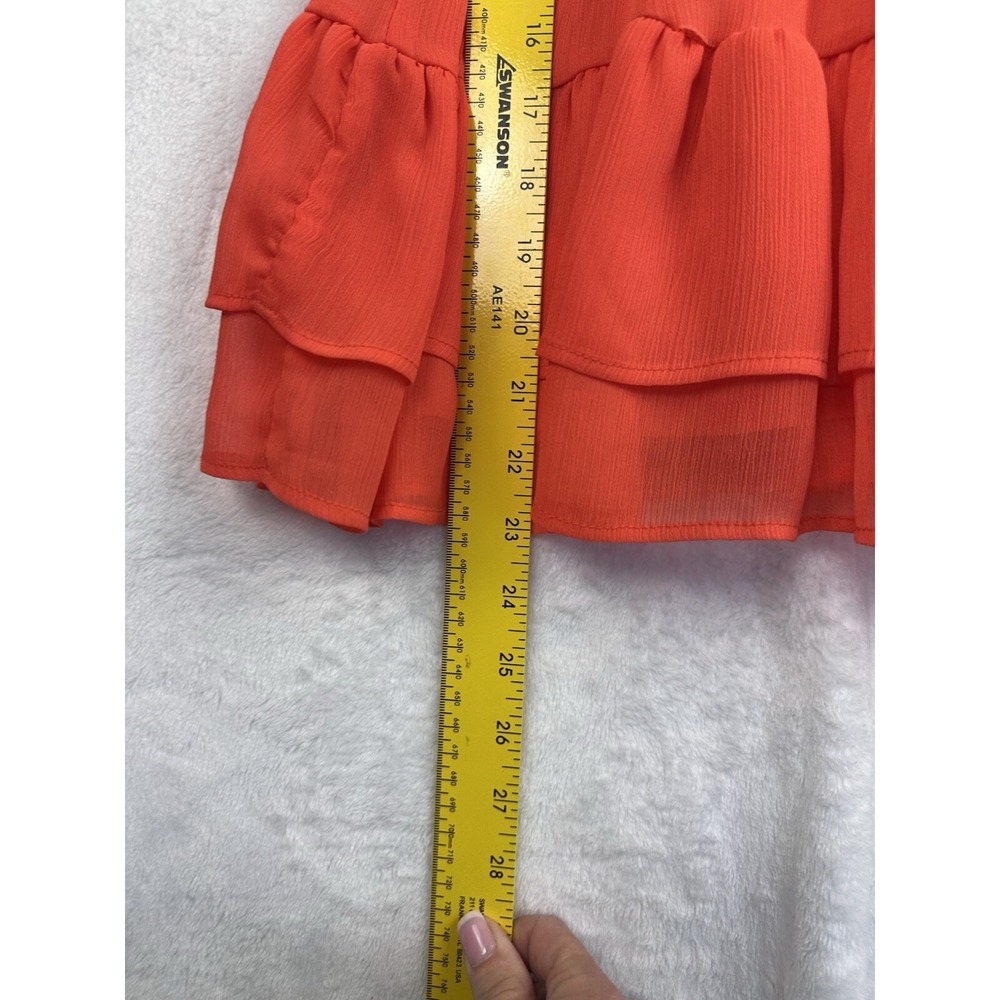 Ella Moss Womens Halter Mini Ruffle Tiered Dress Orange Size‎ XS  Girls 12 - Picture 8 of 12